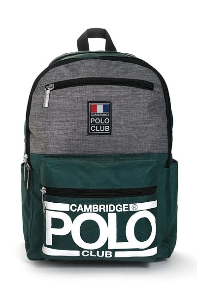 Cambridge Polo Club Green Unisex School Backpack - Four Compartment Street Style / Cpo4016.032