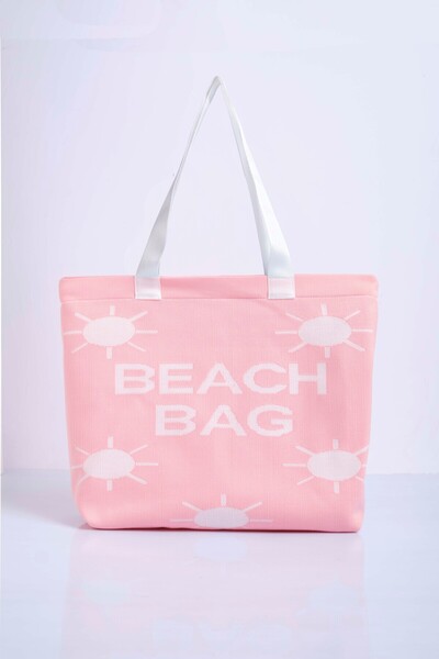 Sebir Moda Τσάντα παραλίας με πλεκτό σχέδιο ήλιου