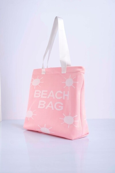 Sebir Moda Τσάντα παραλίας με πλεκτό σχέδιο ήλιου