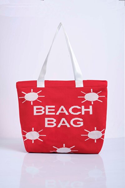 Sebir Moda Sun Patterned Knitwear Beach Bag