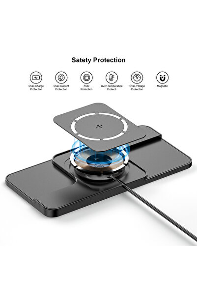 DLMDL Încărcător Auto Magnetic Wireless , Antiderapant, Compatibil Cu Iphone 12/13/14/15