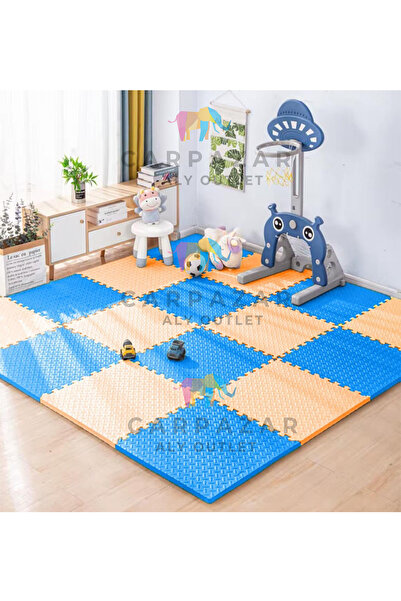 CARPAZAR Damla Desen Tatami Eva Spor Yoga Pilates Oyun Matı Halısı Minderi Puzzle 50x50 13mm 8 Adet 100x200