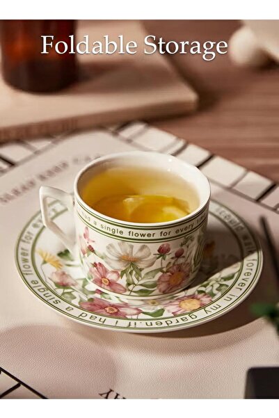 Generic طقم فناجين شاي وصحن عتيق، بورسلين لحفلات الشاي، طقم شاي، قهوة حليب، م...