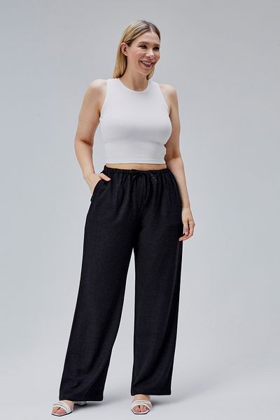 Symirna Viscose Linen Blended Woven Women's Trousers