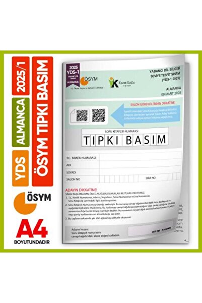 Karakutu Yayınları YDS Almanca 2025/1 Yabancı Dil Sınavı ÖSYM Tıpkı Basım Çık...