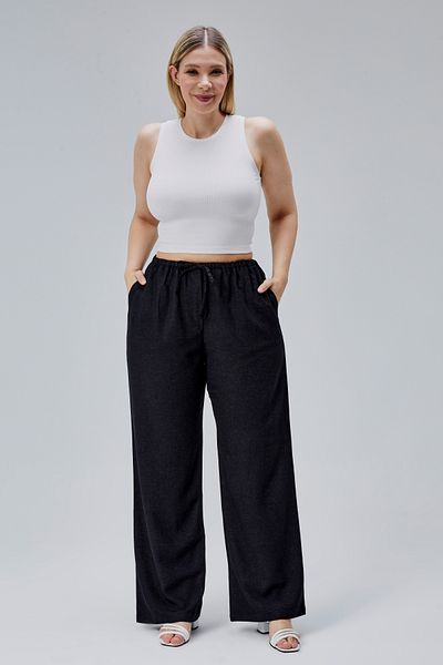 Symirna Viscose Linen Blended Woven Women's Trousers