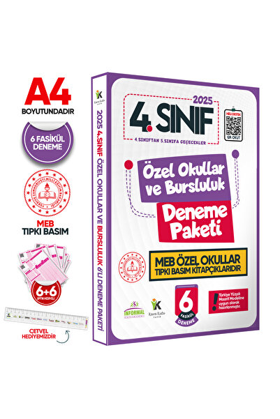 Karakutu Yayınları 2025 4.sınıf Özel Okullar Ve Bursluluk Hazırlık Meb Tıpkı Basım Deneme 6lı Fasikül Seti