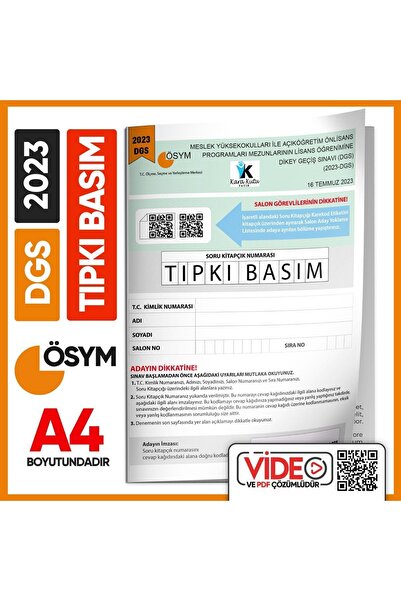 Karakutu Yayınları 2023 Dgs Sayısal-sözel Ösym Tıpkı Basım Çıkmış Soru Deneme...