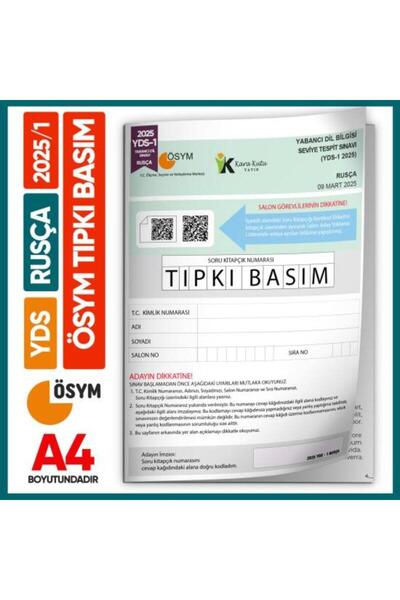 Karakutu Yayınları YDS Rusça 2025/1 Yabancı Dil Sınavı ÖSYM Tıpkı Basım Çıkmı...