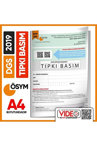 İnformal Yayınları 2019 Dgs Sayısal-sözel Ösym Tıpkı Basım Çıkmış Soru Deneme...