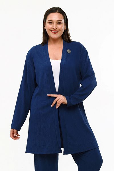 Laden Plus Size Γυναικεία Μαμά Καλοκαιρινό Ανοιξιάτικο Παντελόνι Ζακέτα Διπλό Σετ