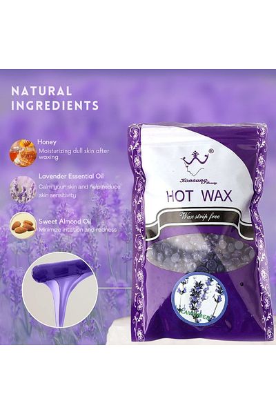 Konsung Beauty Hot Wax Stripless Lavender 100g –smooth Hair Removal, Gentle On Skin, No Strips Needed, Long-lasting