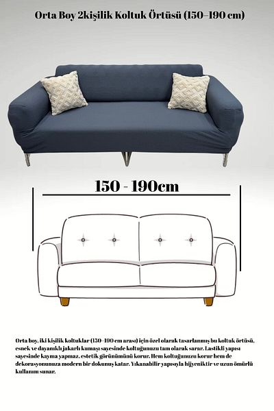 uzhanem Jacquard 2-Person Medium Size Sofa Cover, Sofa Bed Sofa Cover (Price for 1 piece)