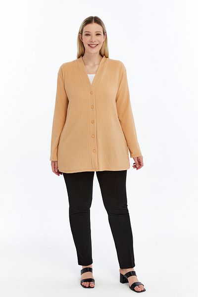 Laden Spring Summer Wrinkle Quality Wrinkle Fabric Mother Women's Classic Cardigan