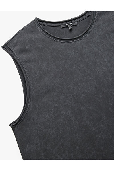 Koton Crew Neck Washed Cotton Sleeveless T-Shirt