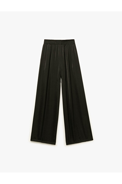 Koton Aerobin Kumaş Cepli Pileli Geniş Paça Saten Palazzo Pantolon