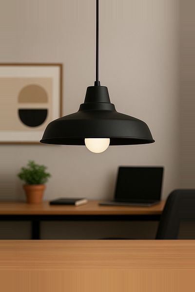 Lambadar Lunora Metal Single Black Pendant Lamp Chandelier Retro Model Modern Industrial Kitchen Hall Cafe Living Room Chandelier
