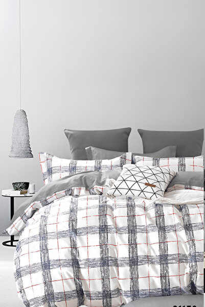 İQON Білий односпальний комплект постільної білизни з гумкою