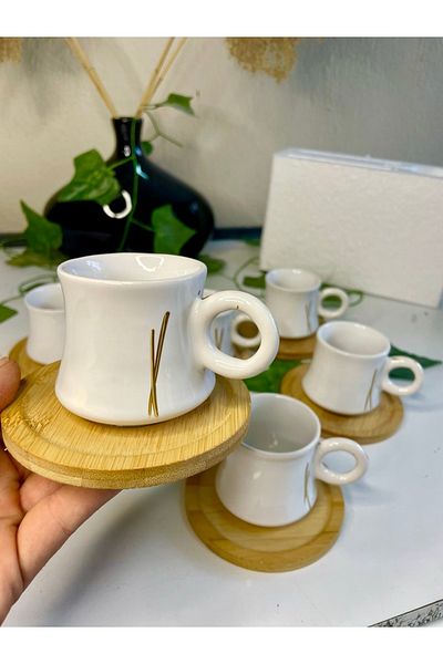 Arsim Home Arsimhome 12 Piece Bamboo Plate Cup Set Gold