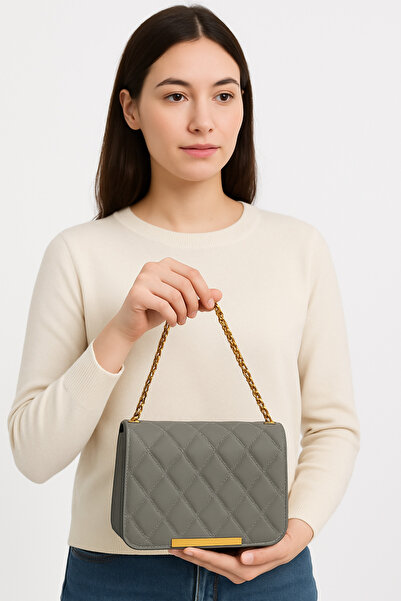 Mesisa Taş Rengi Kapitone Zincir Askılı Kadın Omuz Çantası – Yeni Sezon Şık M...