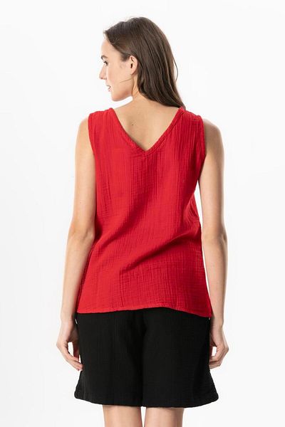 Eliş Şile Bezi Krmz Melis Summer Melis Blouse (Sleeveless)