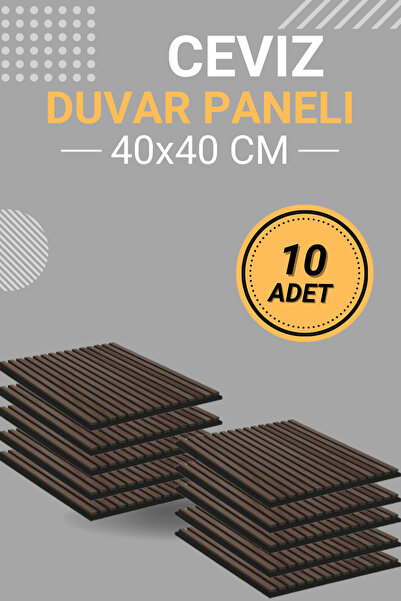 dekobase Ceviz (10 ADET) 40x40cm Yeni Nesil Akustik Ahşap Duvar Paneli