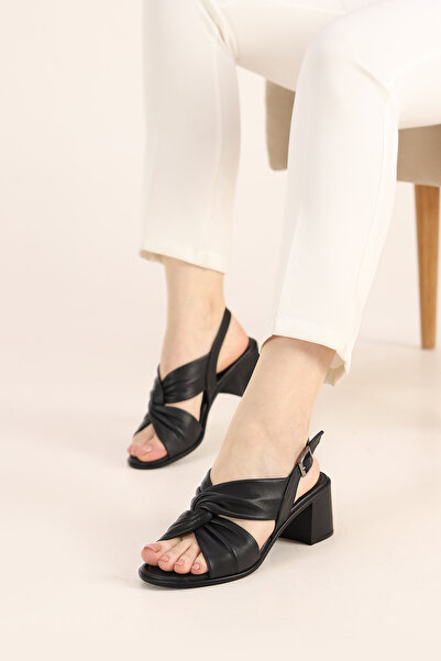 ERDİ AKAY Sandale confortabile cu toc din piele naturală pentru femei