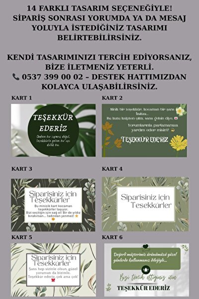 quickprint 100’lü Teşekkür Kartı – Kart Seçiminizi Mesajla/notta Belirtin. Te...