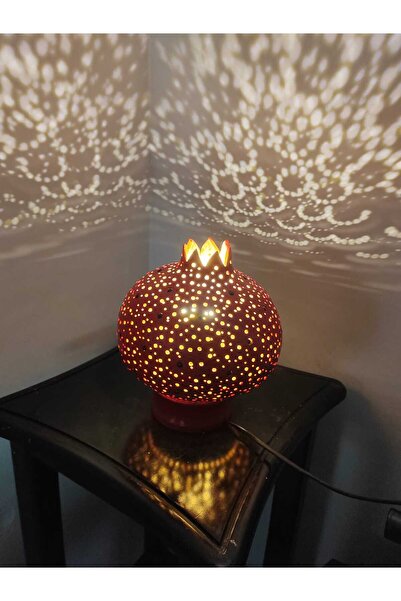 Alpha Tasarım Atölyesi Pomegranate Model Gourd Lamp Red Color Lampshade
