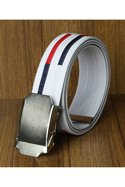 Deribond Sports Men's Belt White 4 cm for Jeans and Canvas