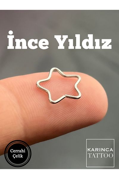 Karınca Piercing Thin Ear Forward Helix Anti Tragus Ring Rook Star Piercing Earring (Ant Tattoo)