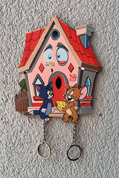 no77decor Kişiye Özel Çift Sevgili Ev Duvar Askılı Anahtarlık 6 Mm Ahşap Laze...