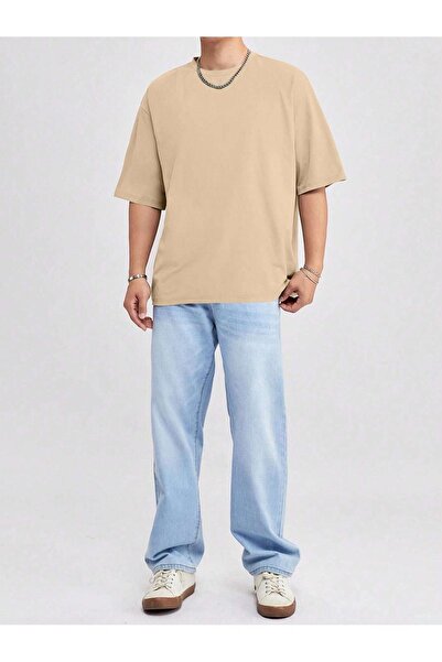 CLAYES Μπλουζάκι Basic Single Jersey - Μπεζ μπλουζάκι με λαιμόκοψη