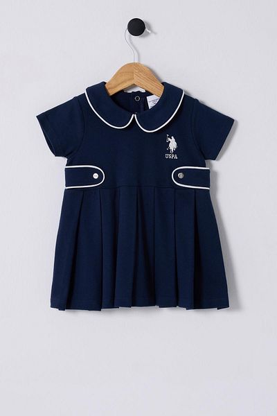U.S. Polo Assn. U.S.Polo Assn. Baby Girl Short Pinture Dress, 100% Cotton / 100% Cotton