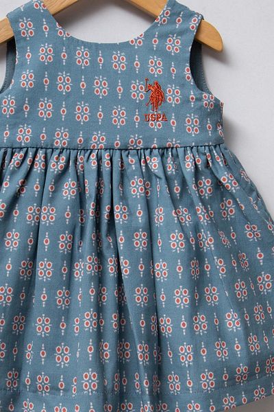 U.S. Polo Assn. 100% cotton baby girl poplin dress
