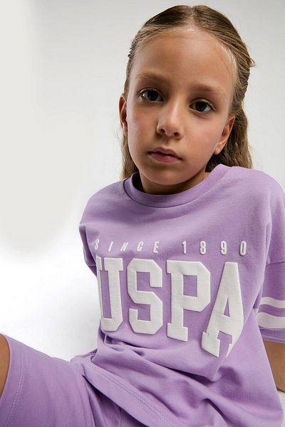 U.S. Polo Assn. 100% Cotton Girl's Bottom and Top Set