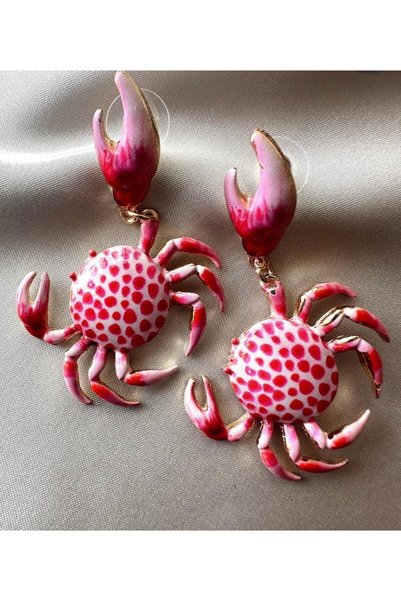 mibrillo Brand Equivalent Pink Crab Earrings Z.Ra Earrings