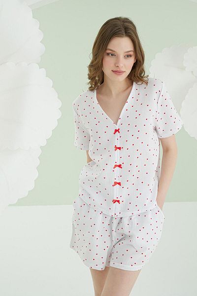 NBB Set pantaloni scurți ecru pentru femei 100% bumbac