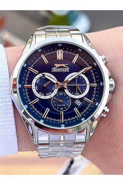 Slazenger Sl.1.378 Slazenger Steel Band Inner Functions Active 5 Atm Waterproof Men Wristwatch