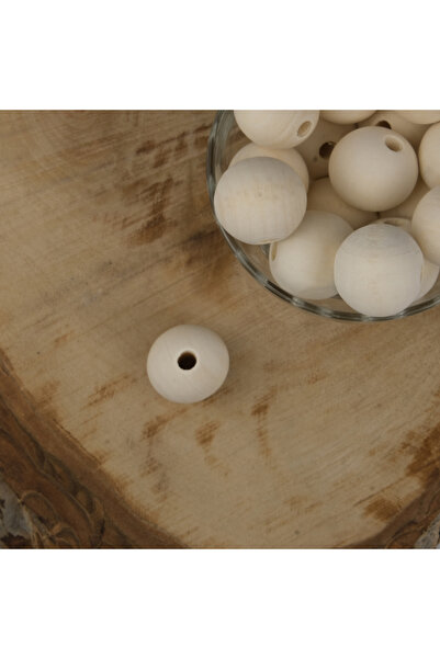 Prestij Boncuk Mărgele de lemn brut neprelucrat de 25 mm - 1 Kg