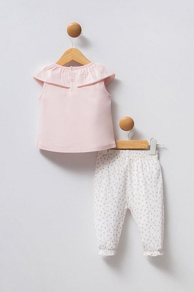 U.S. Polo Assn. 100% Cotton Baby Girl Bottom and Top Set