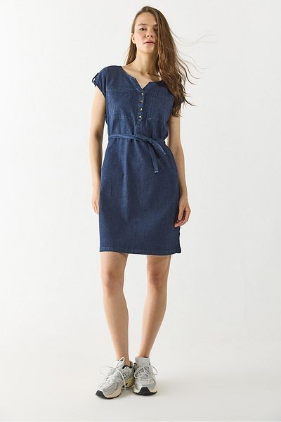 VENA Riva Σκούρο Μπλε Κουμπί μπροστά Regular Fit Jean Φόρεμα - ΣΚΟΥΡΟ ΜΠΛΕ