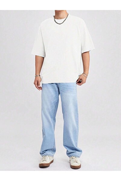 CLAYES Basic Single Jersey T-Shirt - Λευκό Oversize T-Shirt με λαιμόκοψη