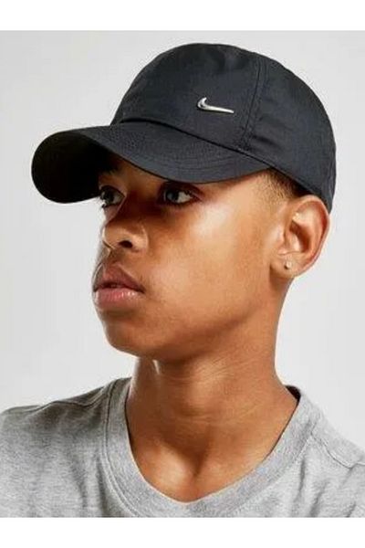 Nike Y Nk H86 Cap Metal Swoosh Kids Black Hat - Av8055-010