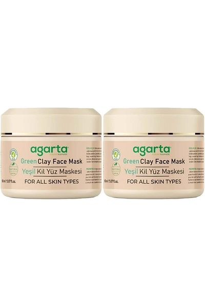 Agarta Natural Green Clay Face Mask 150ml (Set of 2)