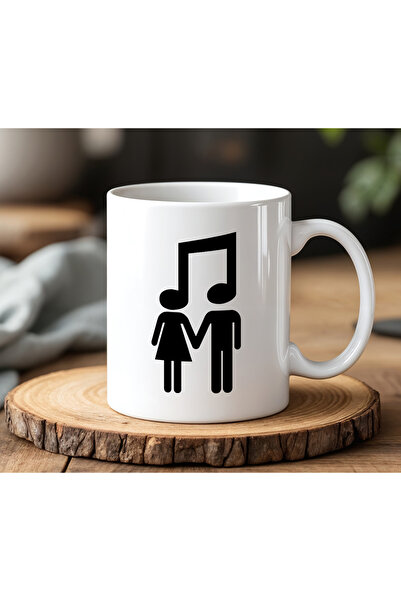 BB TRADE White Ceramic Printed Mug Cup with Music Head Design 330ml