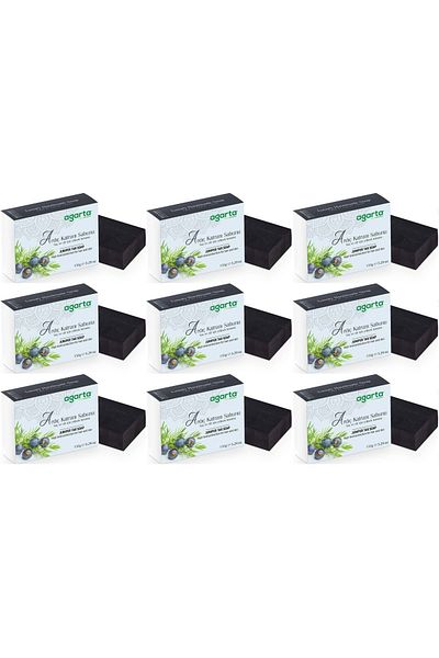Agarta Handmade Natural Soap 150Gr Juniper Tar (Set of 9)