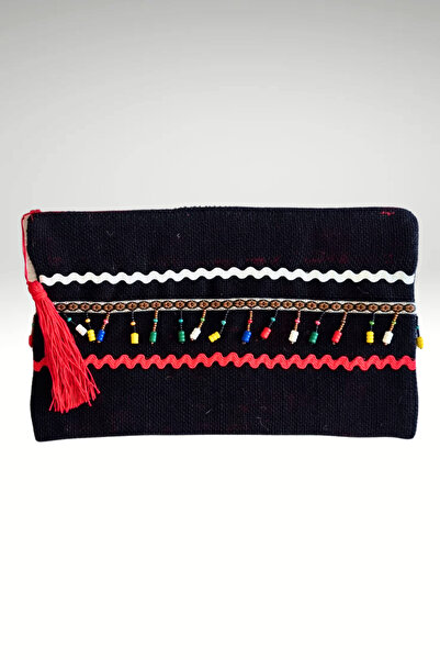 KRIMO Women's Jute Clutch Design Cloth Portfolio Bag