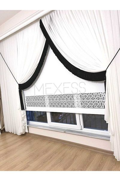 Mexess Premium Draped Bamboo Tulle - No Crease and No Iron, Heavy Gradient - Double Breasted - (1/3 Sik Pillet)