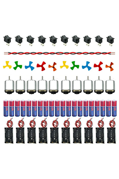 Kidsmaker 10 Adet Motor Deney Seti - Mini Motor Deney Seti